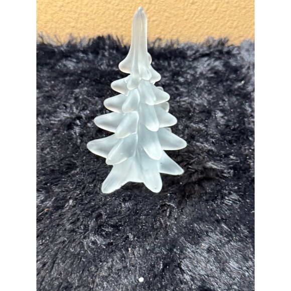 Vintage Frosted Glass Christmas Tree Figurine  Elegant - Picture 4 of 7